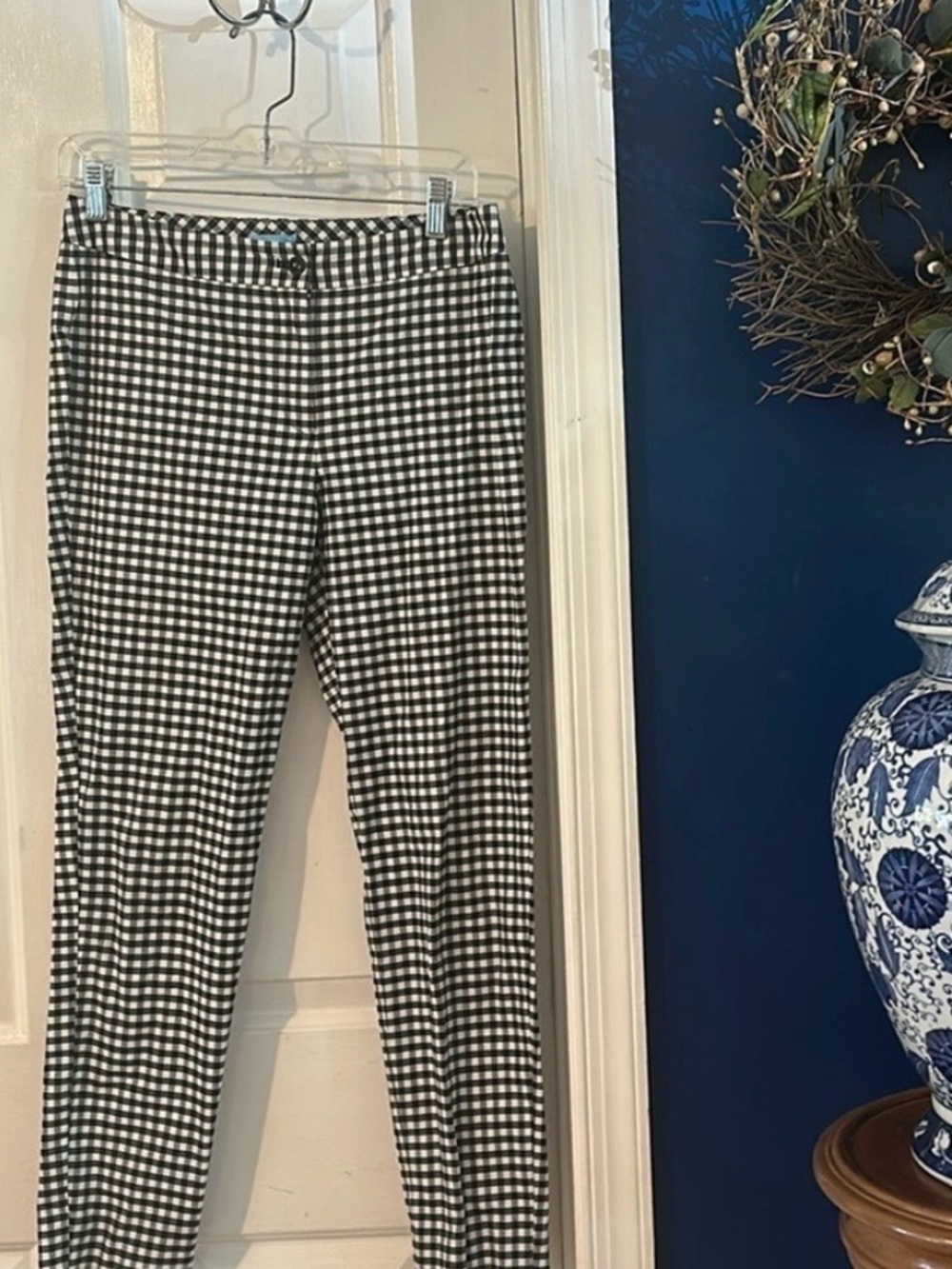 Women’s J. McLaughlin Black & White Gingham Checkered Crop Pants Size 4